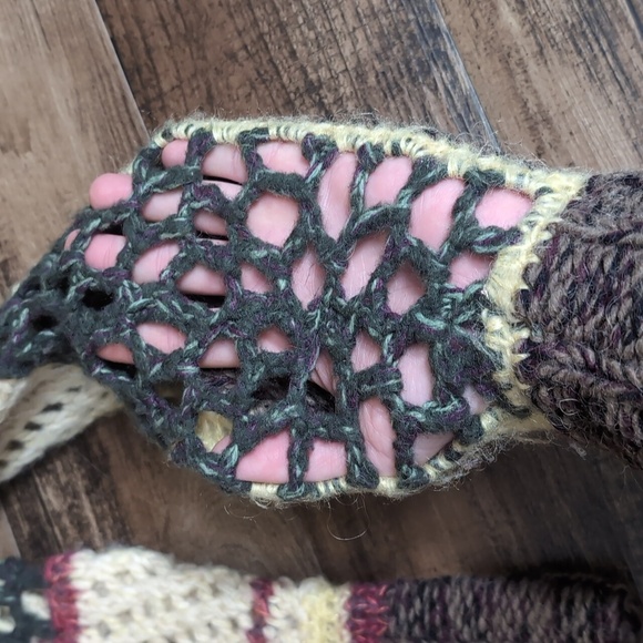 Diesel Alpaca Mohair Wool Blend Patchwork Loose Knit Wrap Sweater Size Large - Picture 7 of 10